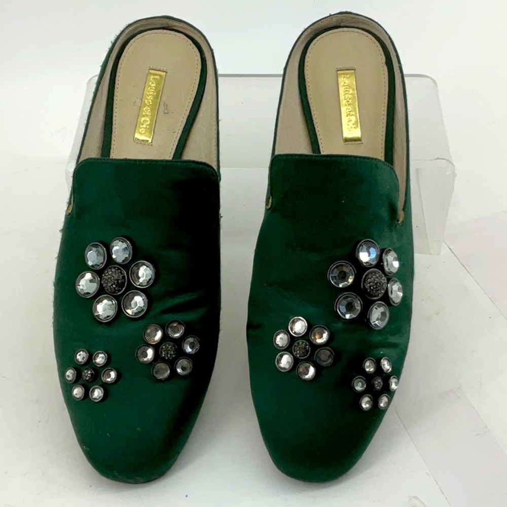 LOUISE ET CIE  Elegant Green Embellished Women's Mules